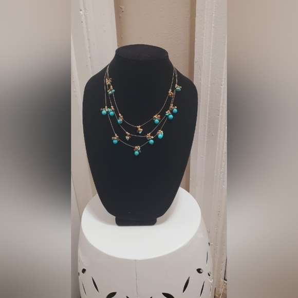 Multilayered Turquoise Blue Necklace.🌴 - Picture 8 of 8